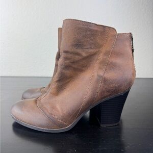Bar 111 Jillian Heeled Ankle Boots Brown Leather Size 7.5